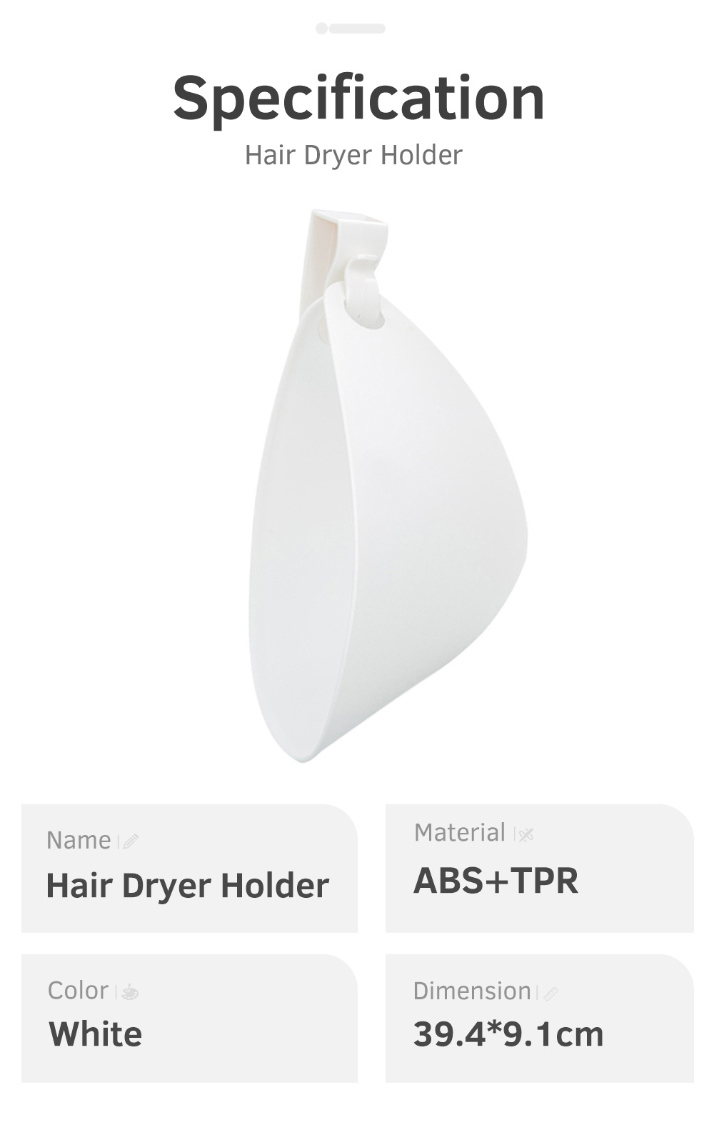 Punch-free Hair Dryer Holder Hook-8